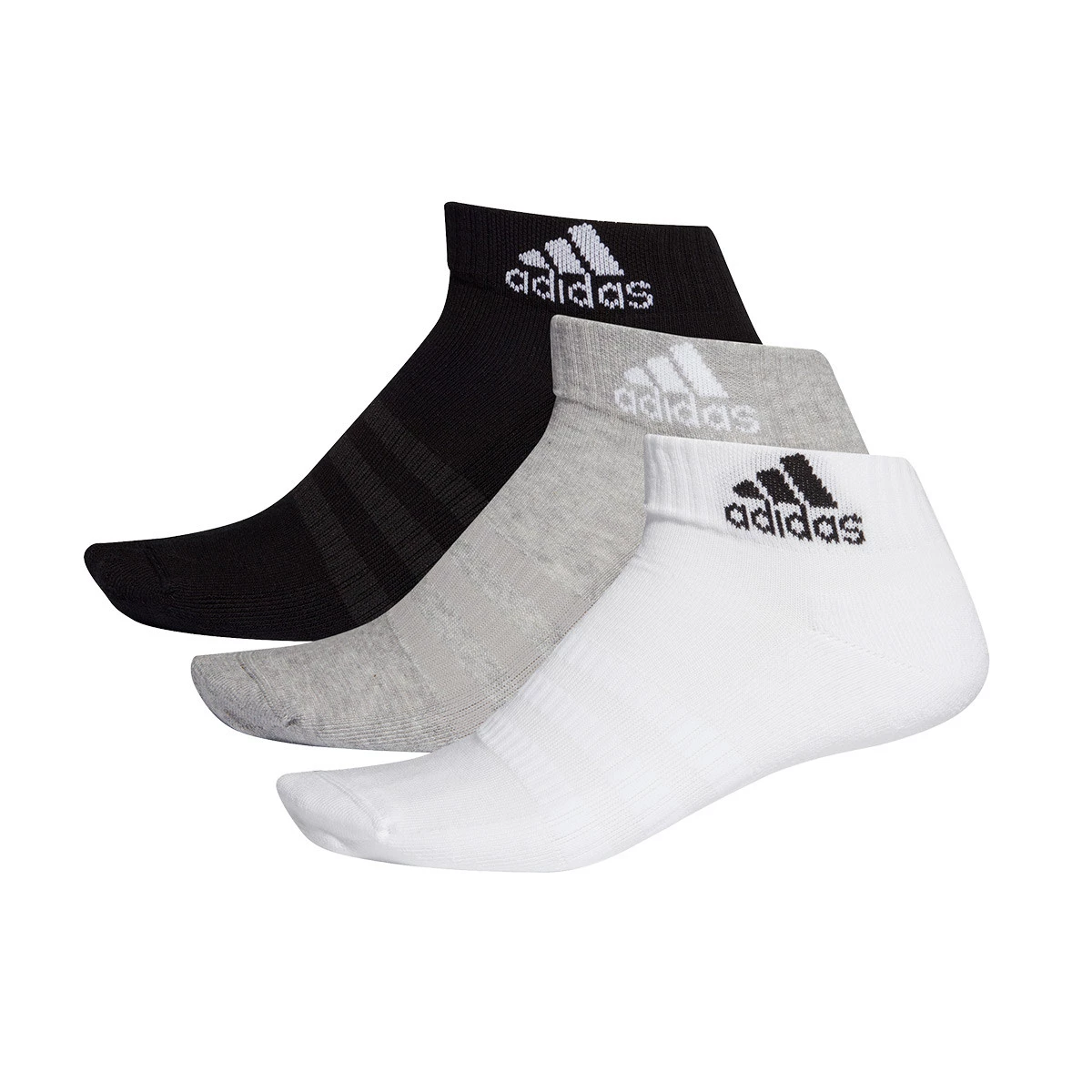 adidas - Skarpety Cush Ank (3 pary), Unisex, Czarno-szaro-biały, XL [46-48]