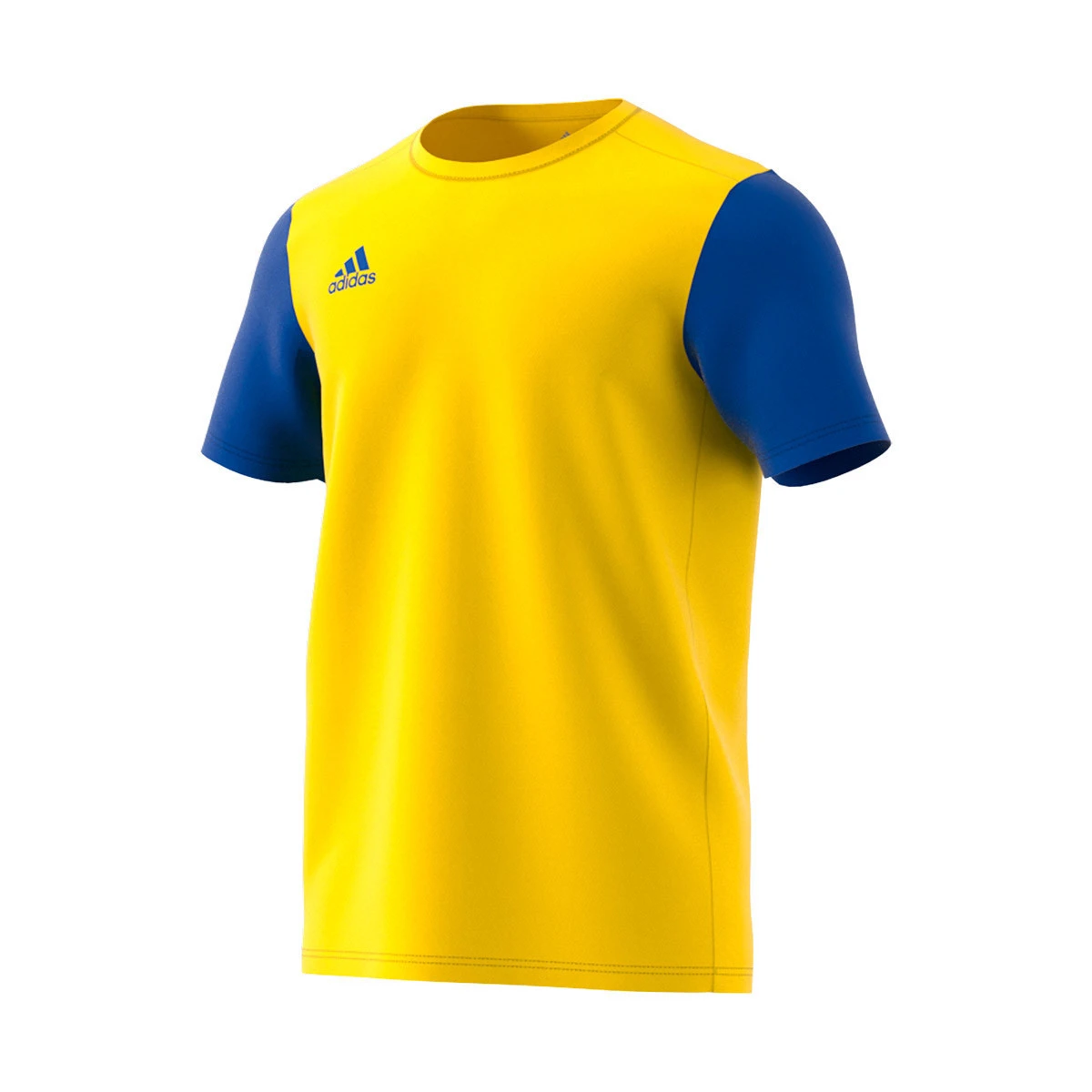 adidas - Koszulka Kids krótki rękaw Estro 19, Unisex, Żółto-Pogrubiony Niebieski, 140 cm