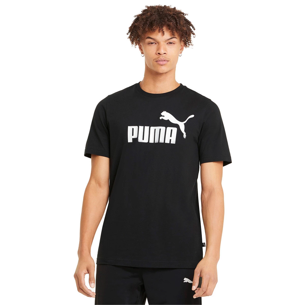 Puma - Koszulka Logo ESS, Hombre, Puma czarna, M