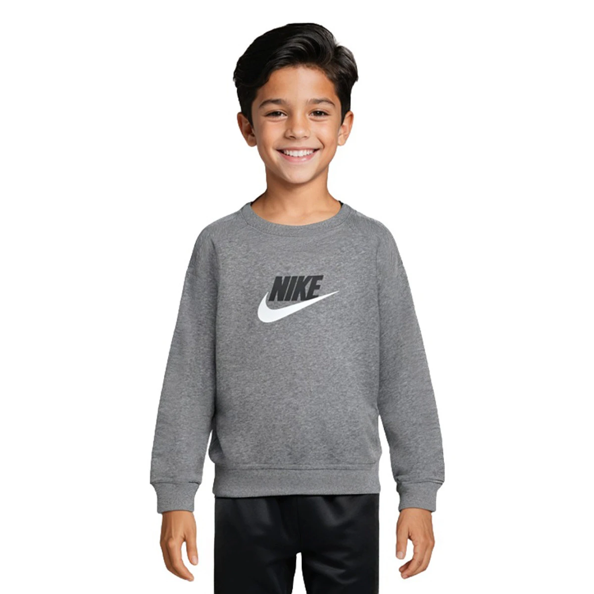 Nike - Bluza Kids Odzież sportowa Klub polar + HBR Załoga, Unisex, Węglowy wrzos, M