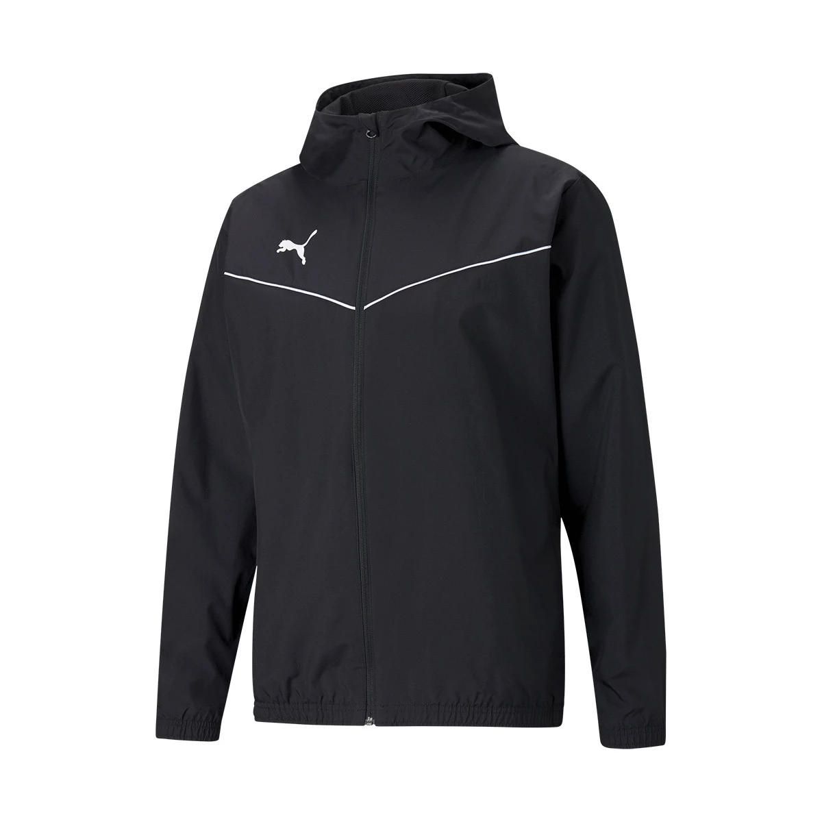 Puma - Płaszcz przeciwdeszczowy Drużyna Kids, Hombre, Czarno-biały, 116 cm