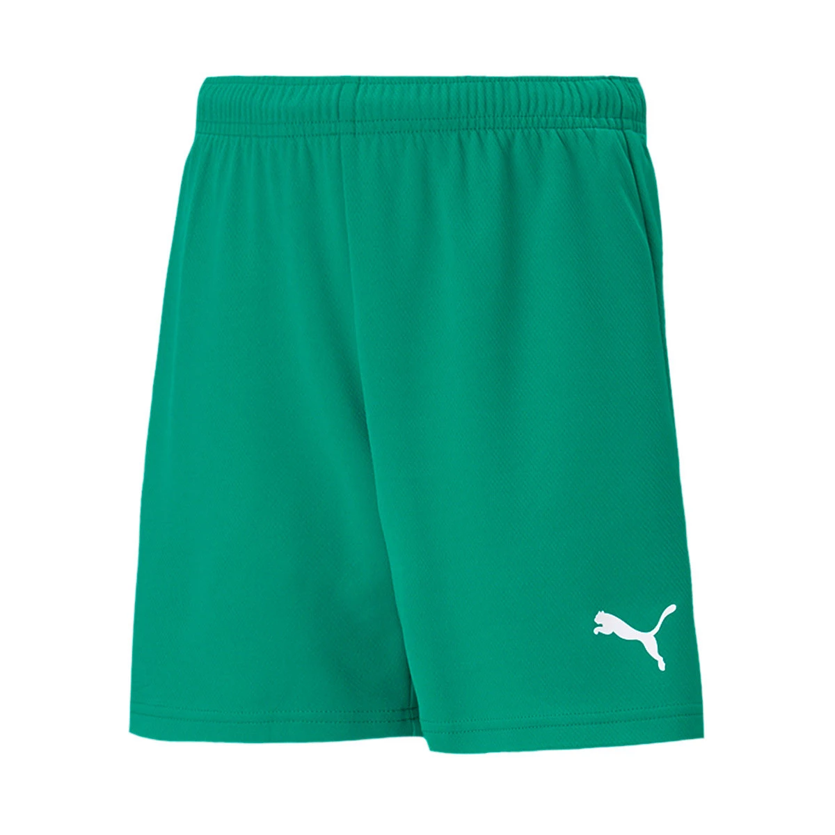 Puma - Spodenki teamRISE Niño, Unisex, Pieprz Zielono-Biały, 116 cm