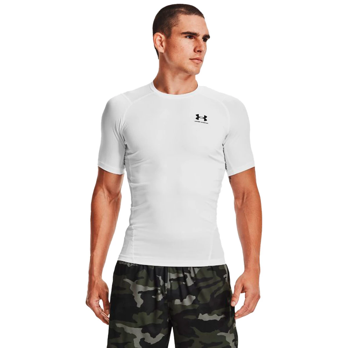 Under Armour - Koszulka HeatGear Compression, Hombre, white-black, 3XL