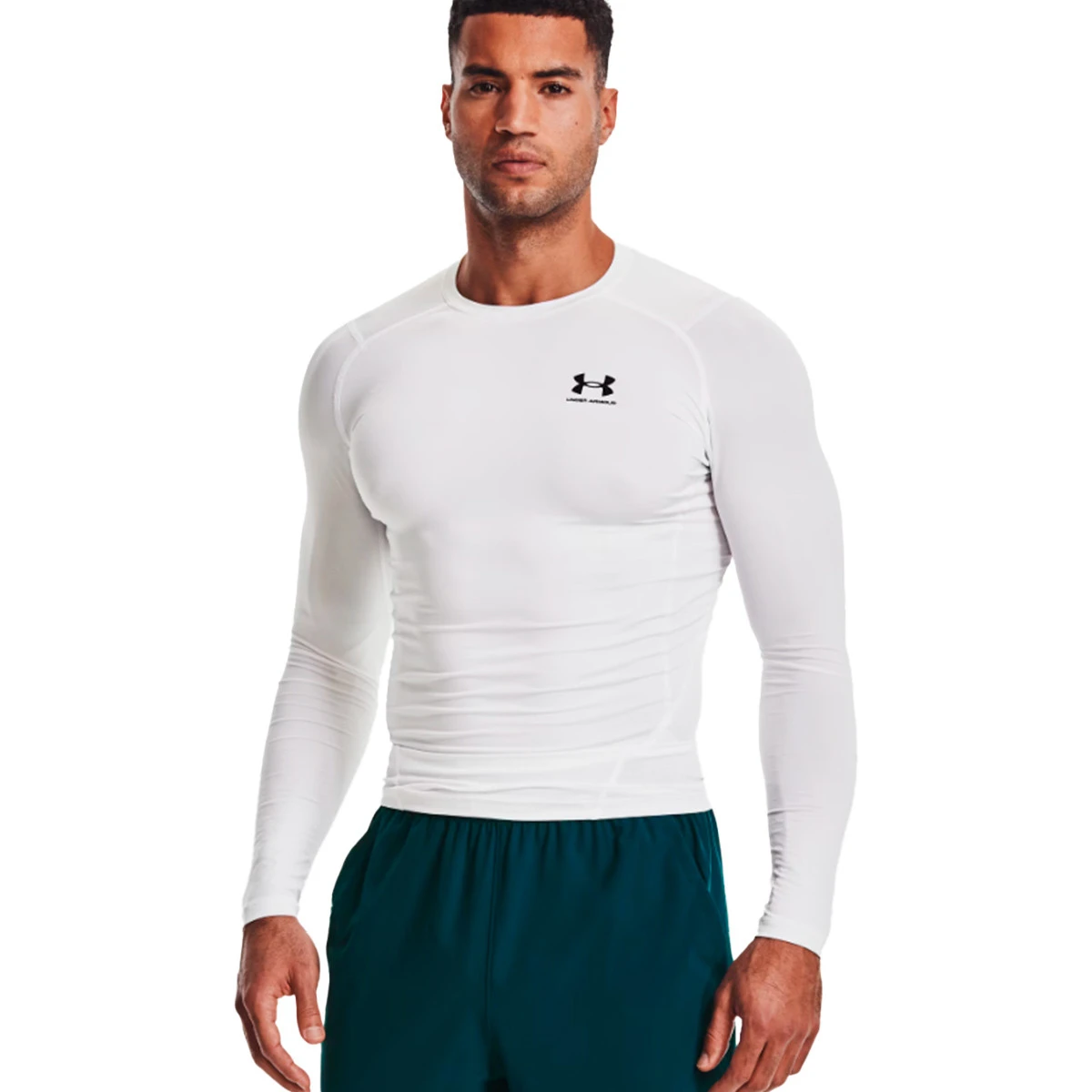 Under Armour - Koszulka HeatGear Compression LS, Hombre, white-black, L