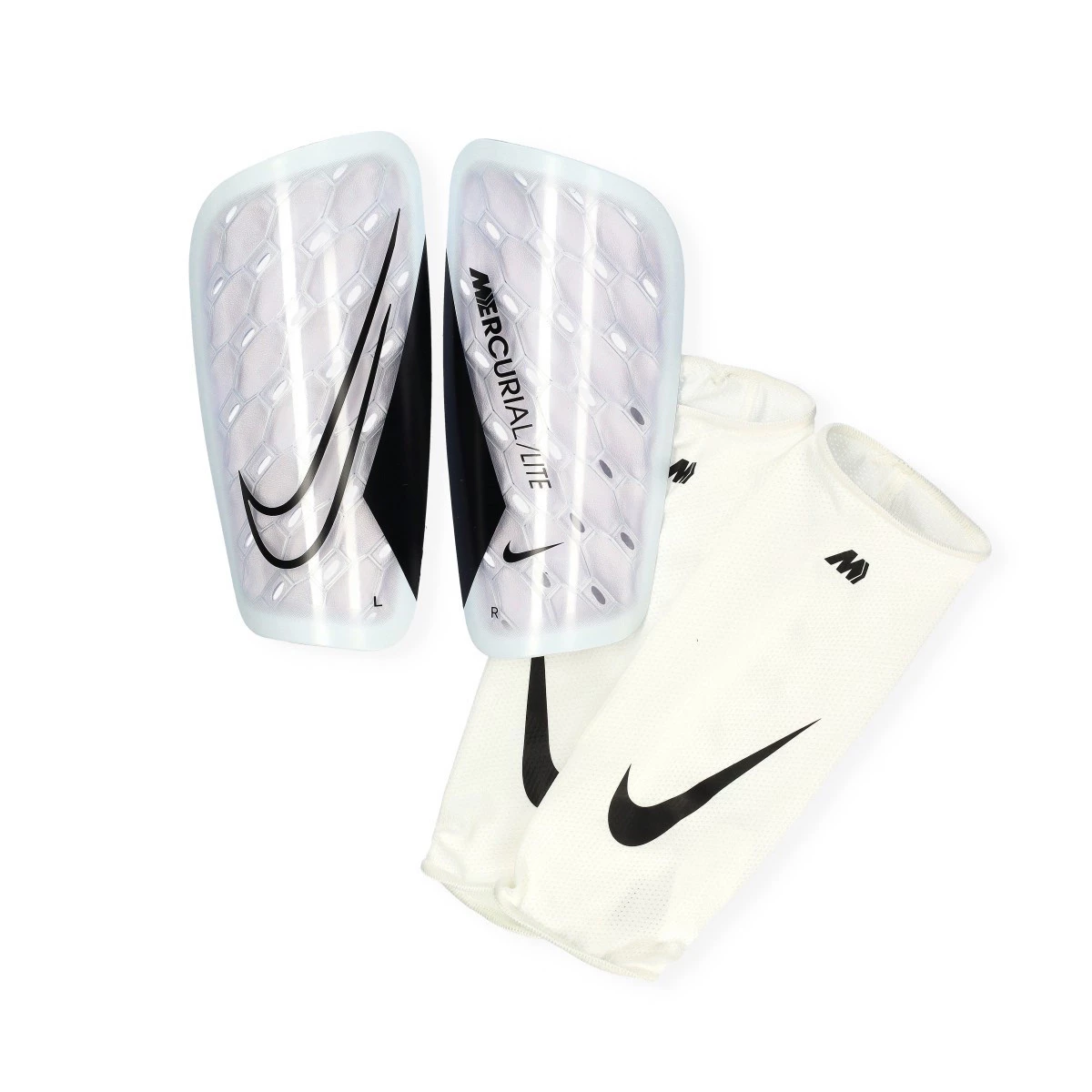 Nike - Nagolenniki Mercurial Lite, Unisex, Biało-Czarny, XL