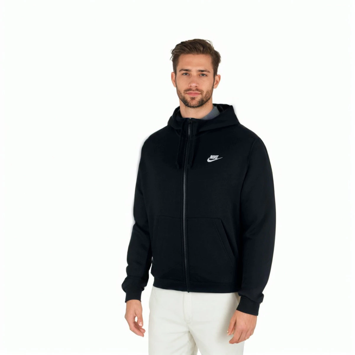Nike - Kurtka Sportswear Club Fleece, Hombre, Czarno-czarny, M