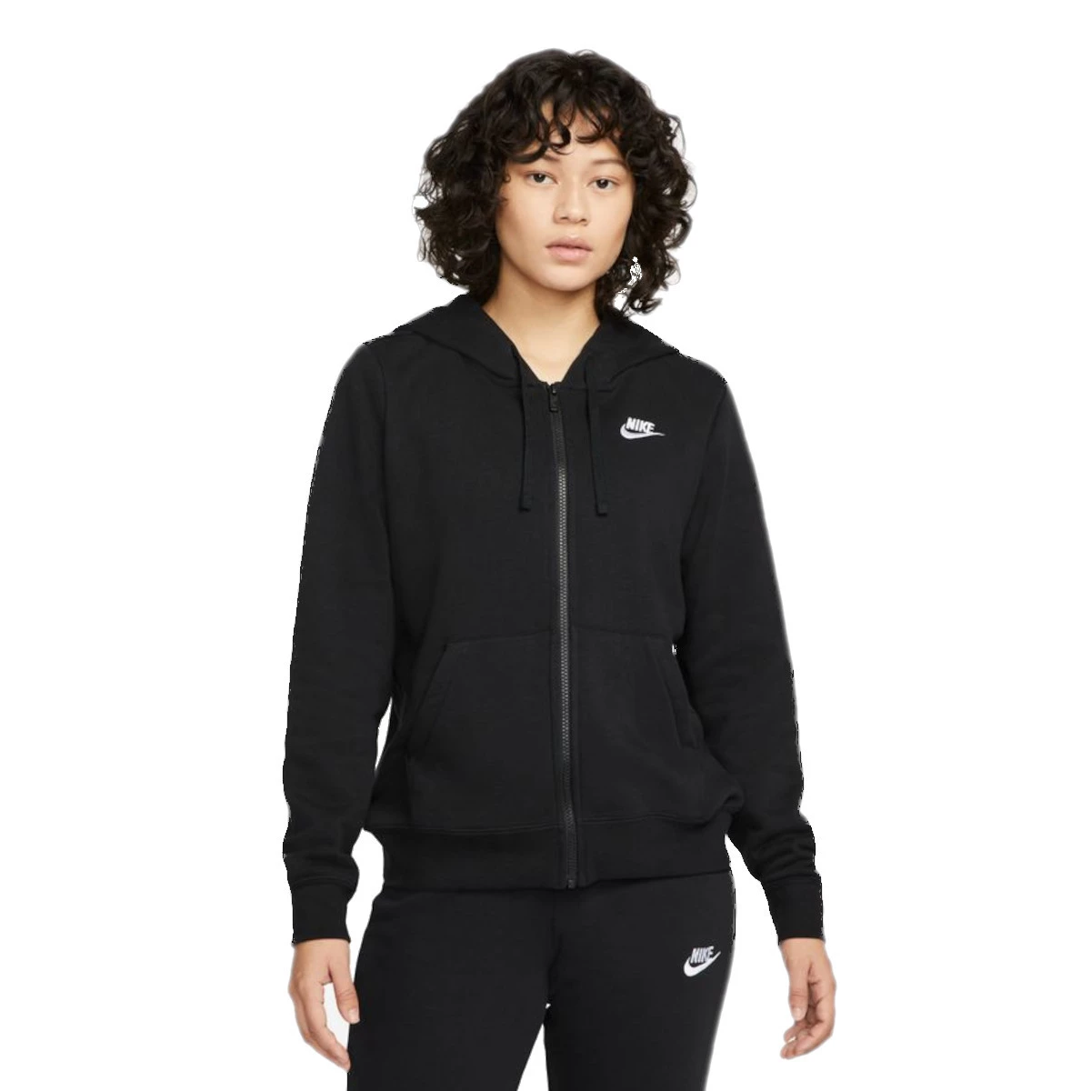 Nike - Kurtka Sportswear Club Fleece Mujer, Mujer, Czarno-biały, XS