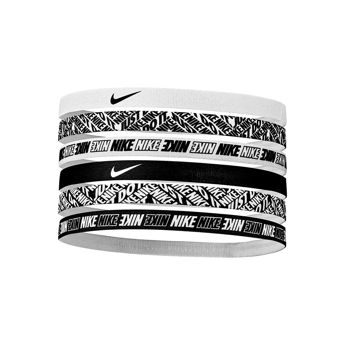 Nike - Opaska na głowę de pelo Headbands (6 Unidades), Unisex, Biały, OSFM
