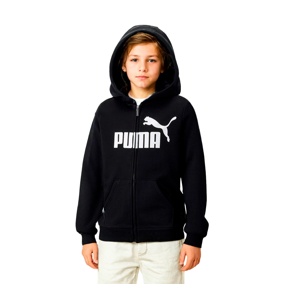 Puma - Kurtka Duże logo Kids Essentials, Unisex, Czarny, 152 cm