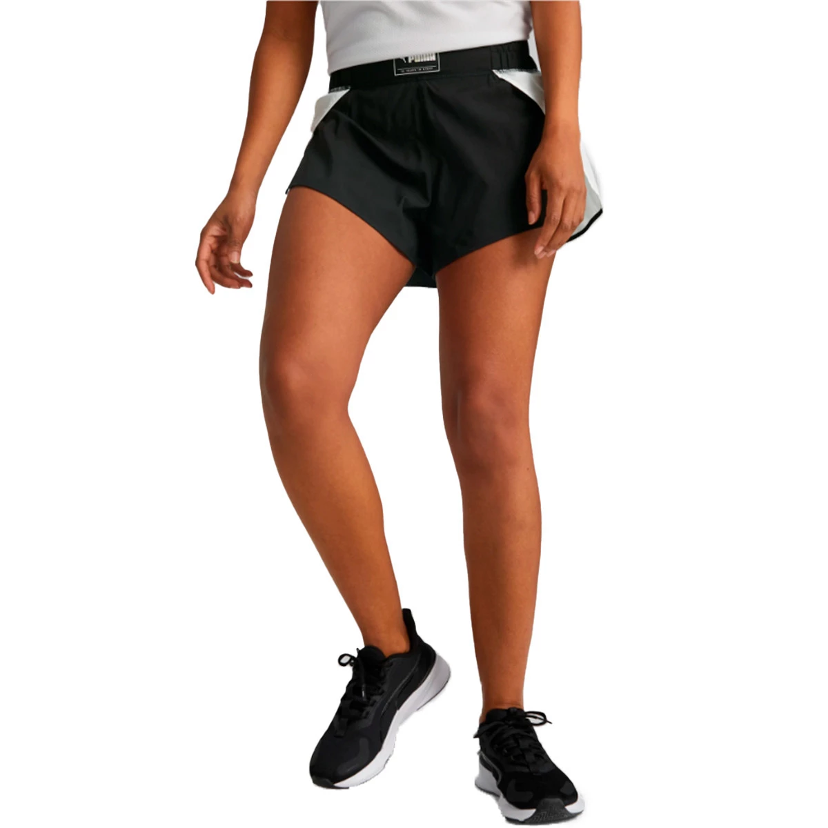 Puma - Spodenki Fit Fashion Wovenen Flow, Mujer, Czarny, XS