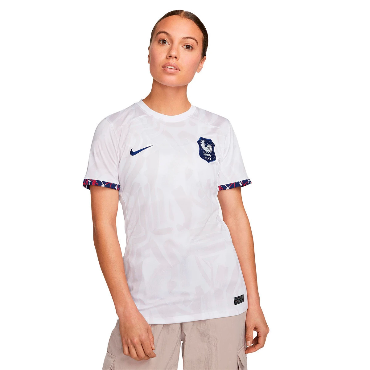 Nike - Koszulka Francia Segunda Equipación Stadium Mundial Femenino 2023 Mujer, Mujer, Biały-Wenecja-Loyal Blue, XS
