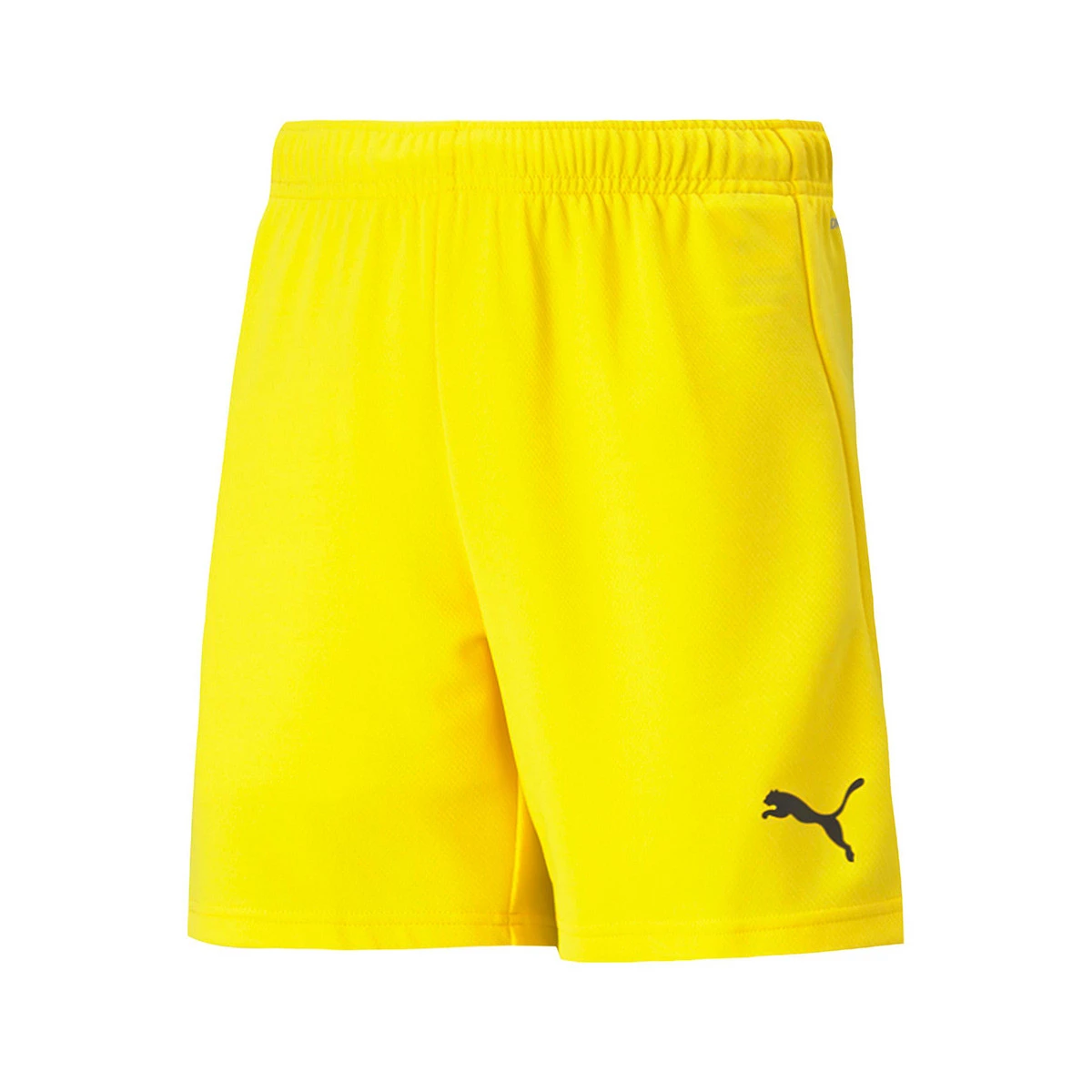 Puma - Spodenki teamRISE Niño, Unisex, Cyber żółto-czarny, 152 cm