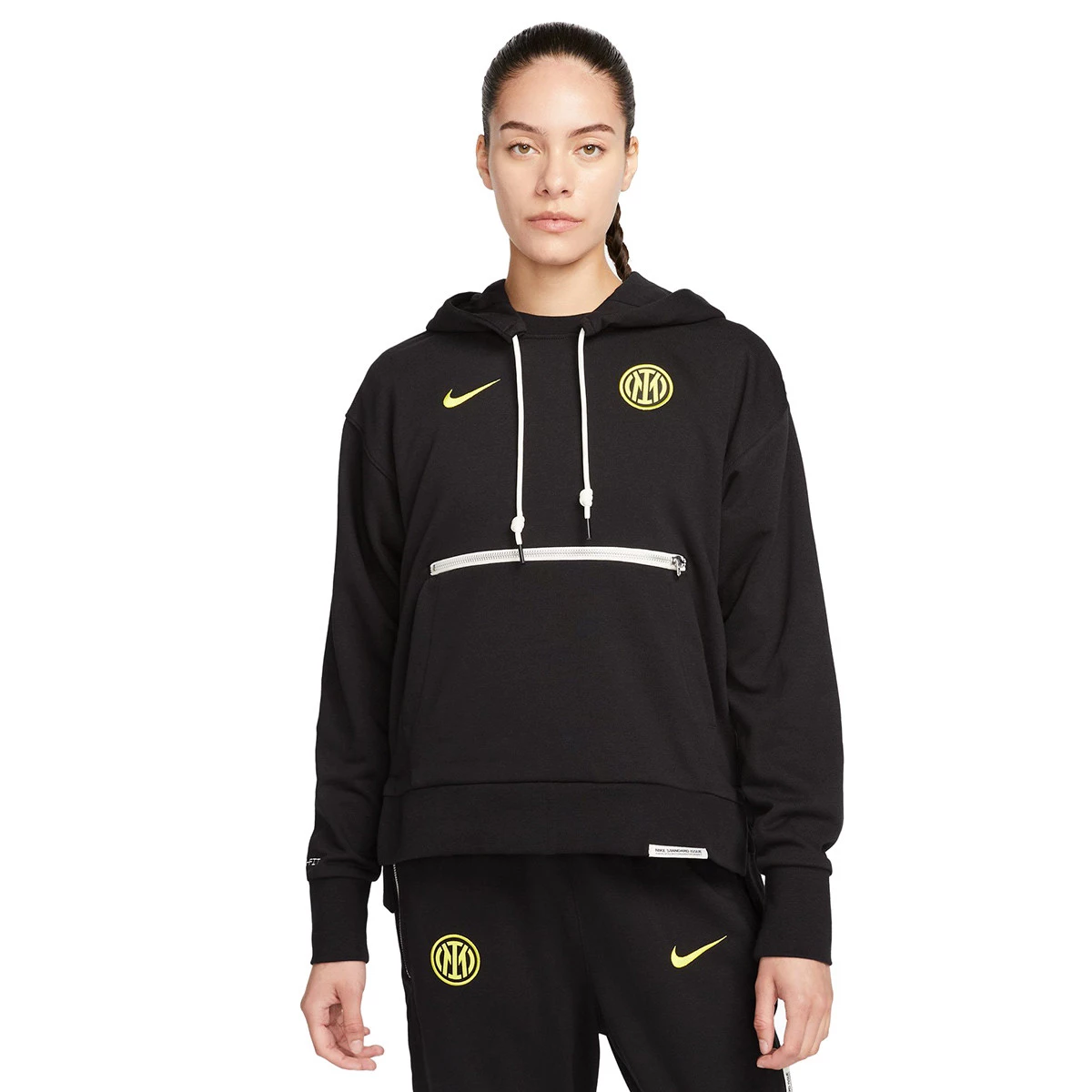 Nike - Kurtka Inter Milan Fanswear 2023-2024 Mujer, Mujer, Czarny- Żółty wibrujący, XS
