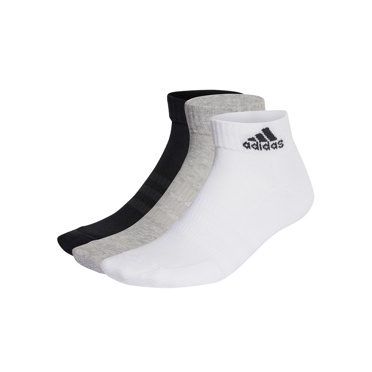 adidas - Skarpety Cushion Ankle (3 Pares), Unisex, Czarno-Biały-Szary, XL [46-48]