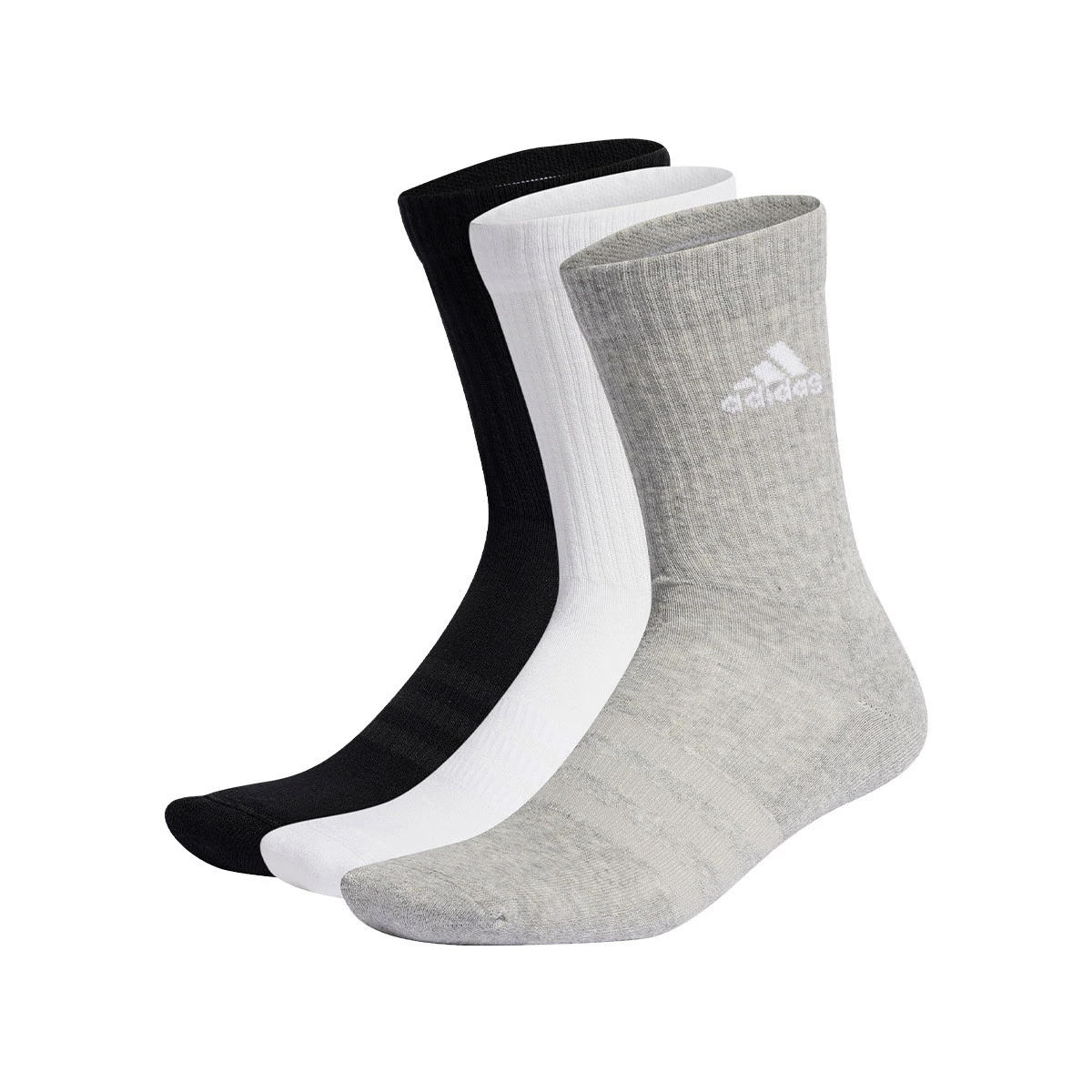 adidas - Skarpety Cushion Crew (3 Pares), Unisex, Black-White-Grey, S [37-39]