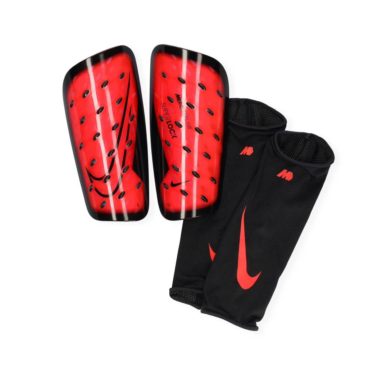 Nike - Nagolenniki Mercurial Lite Superlock, Unisex, Jasny karmazynowo-czarny, L