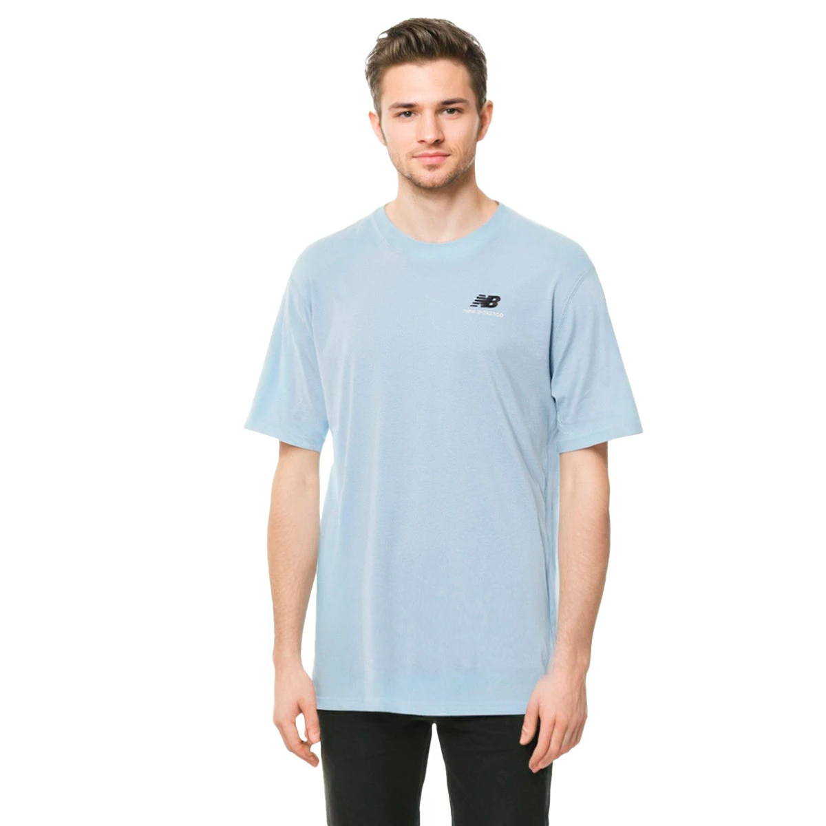 New Balance - Koszulka Uni-ssentials Cotton, Hombre, Niebieski, S