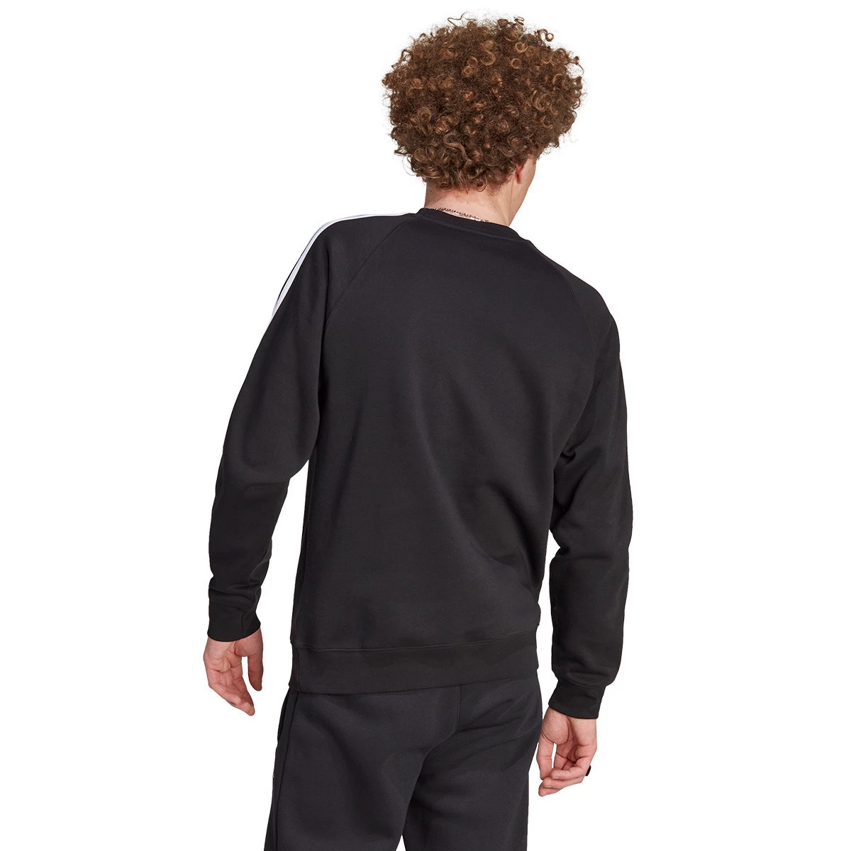 adidas - Bluza Originals 3 Stripes Crew, Hombre, Czarny, S