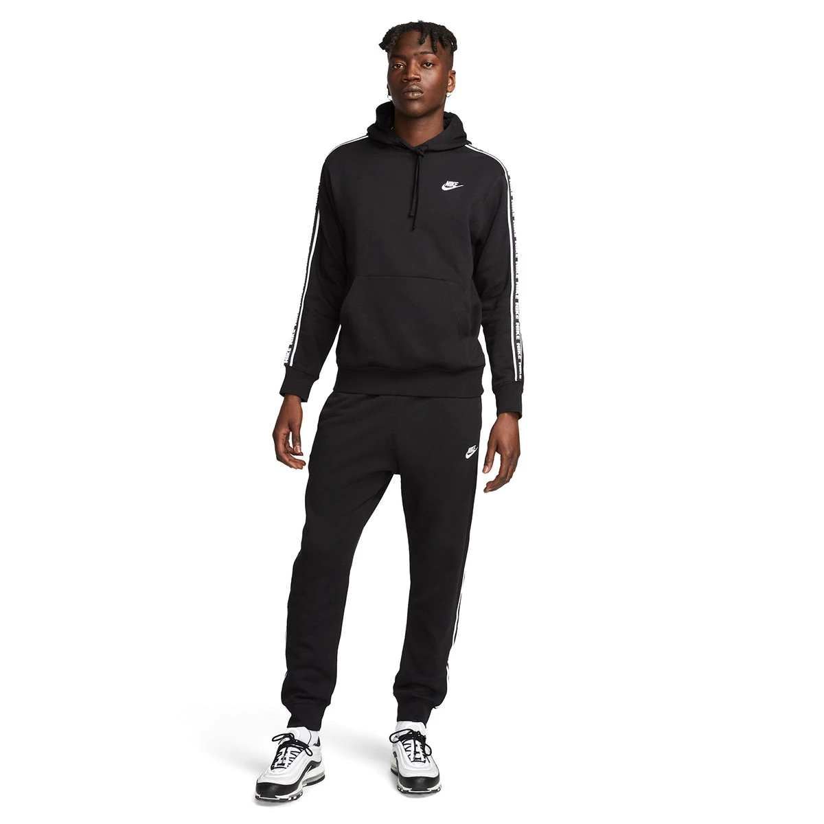 Nike - Dres Club Fleece Gx Hd Trk Suit, Hombre, Czarno-biały, 2XL