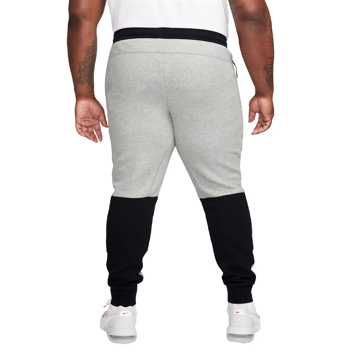 Nike - Długie spodnie Sportswear Tech Fleece, Hombre, Grey Heather-Black-White, XL