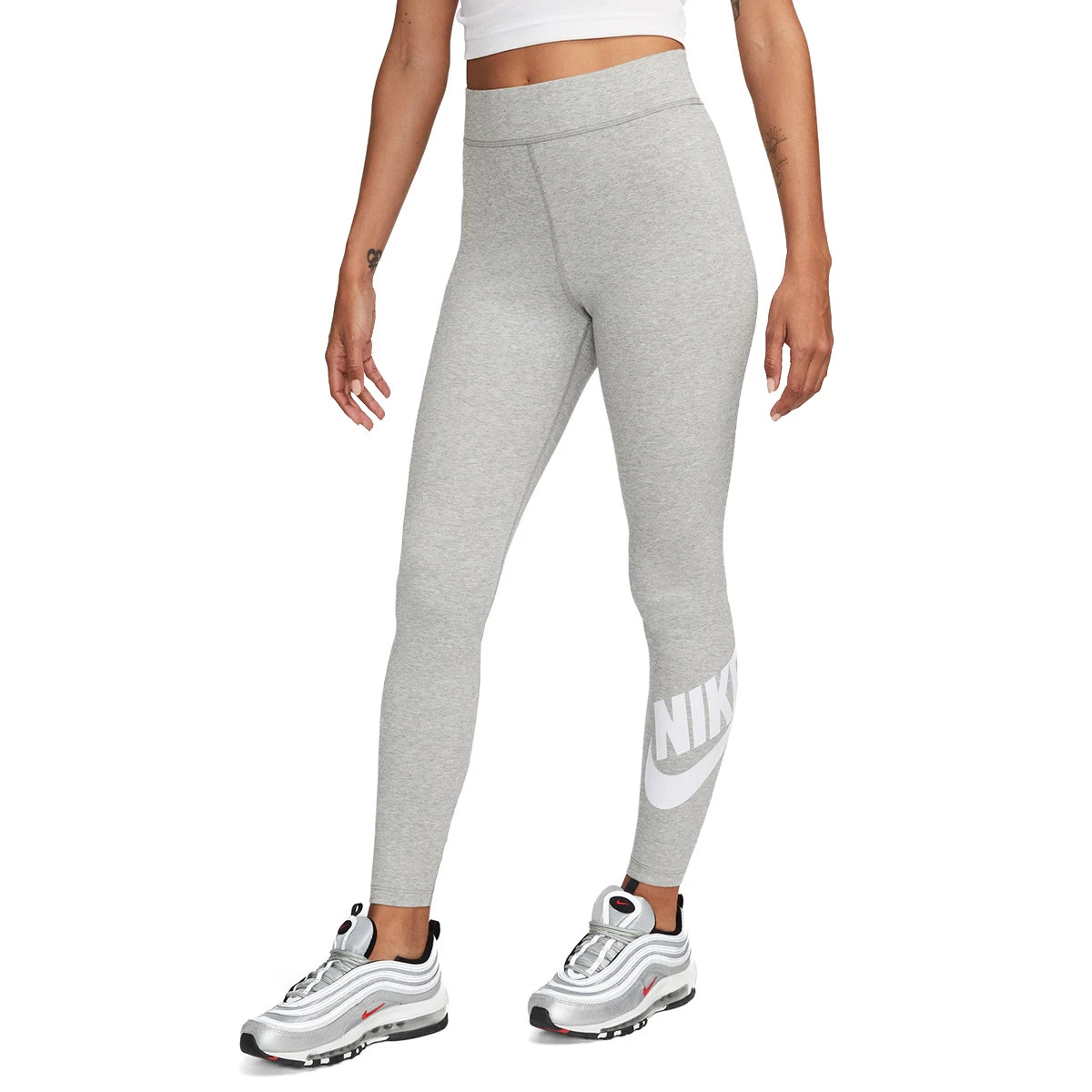 Nike - Podspodenki piłkarskie Kobiety Odzież sportowa Clsc Gx Hr Tight Ra, Mujer, Szary Wrzosowo-Biały, S