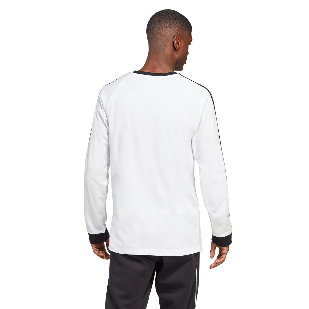 adidas - Koszulka 3 Stripes Longsleeve, Hombre, Biały, XL