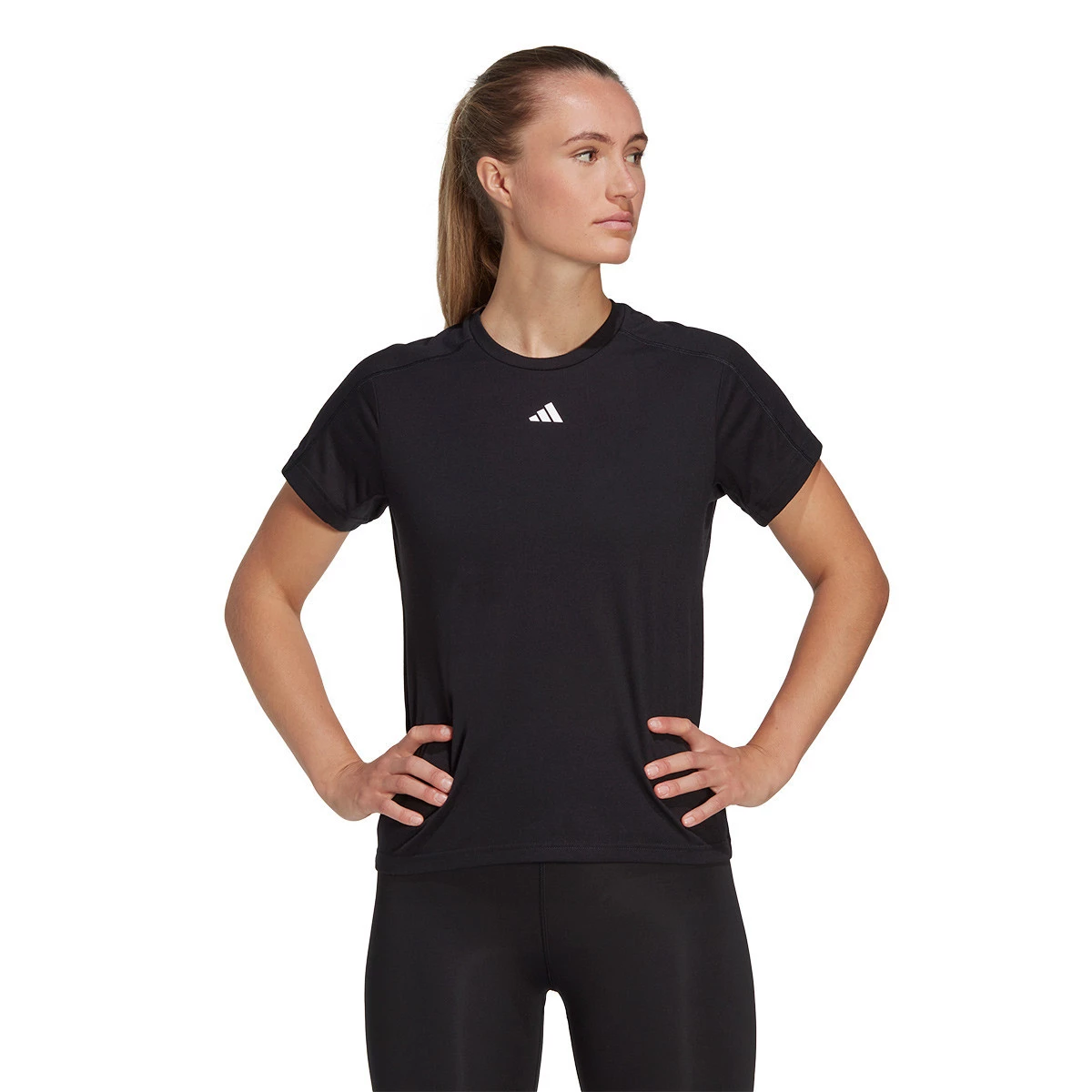 adidas - Koszulka Training Essentials Crew Mujer, Mujer, Czarny, L