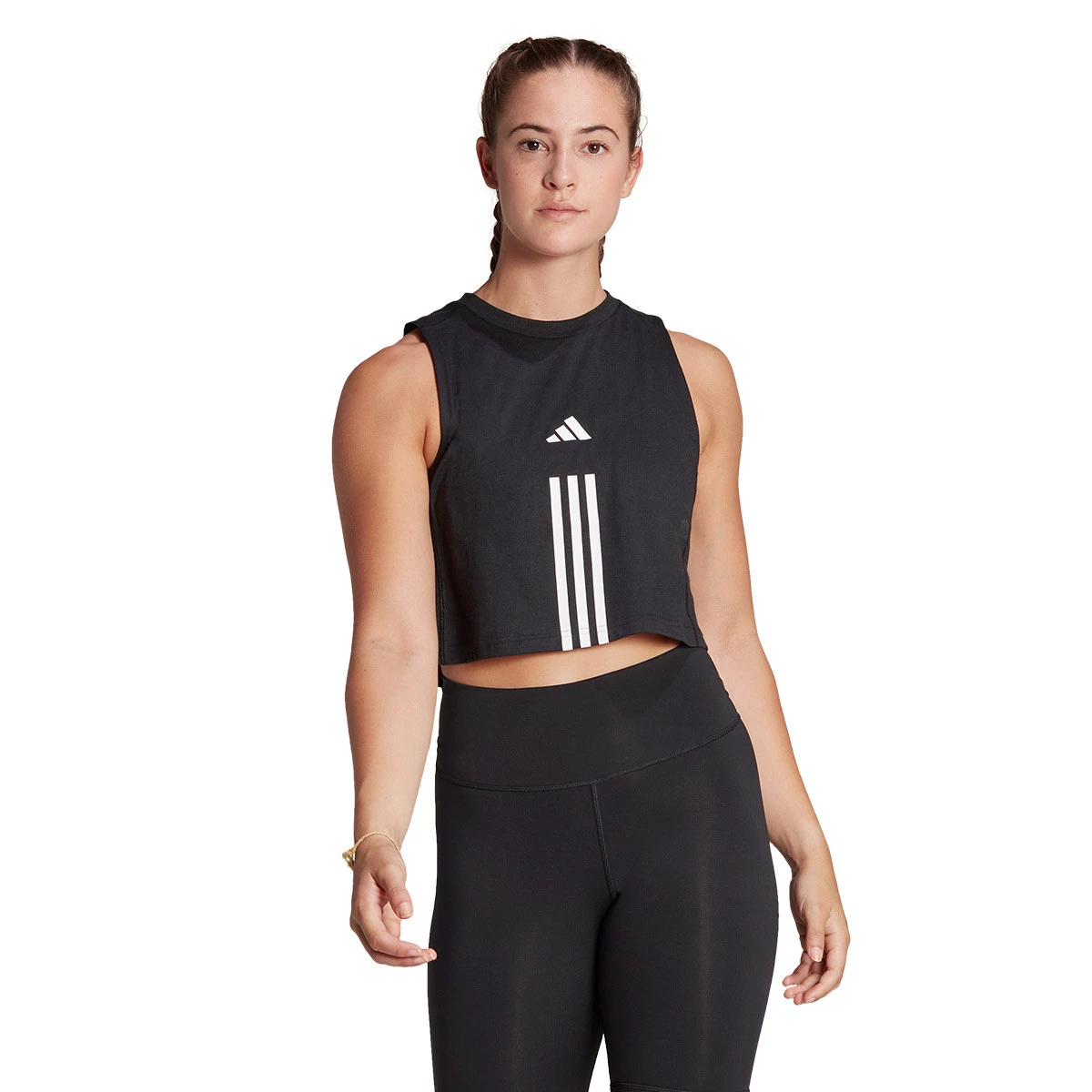 adidas - Top Training Essentials Mujer, Mujer, Czarno-biały, L