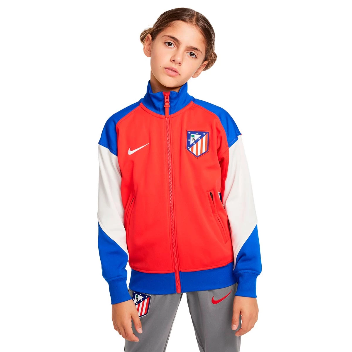 Nike - Kurtka Atlético de Madrid 2024-2025 dla Kids przed meczem, Unisex, Crimson-Hyper Royal-Phantom, S