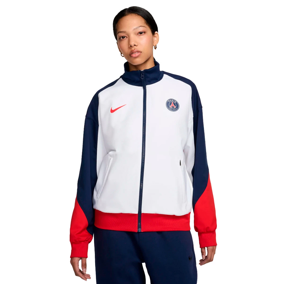 Nike - Kurtka PSG Pre-Match 2024-2025 Mujer, Mujer, Biały-Midnight Navy-University Czerwony, S