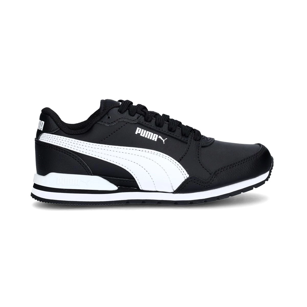 Puma - Obuwie sportowe Kids ST Runner V3, Unisex, Czarno-Limonkowy Połysk, 4 UK