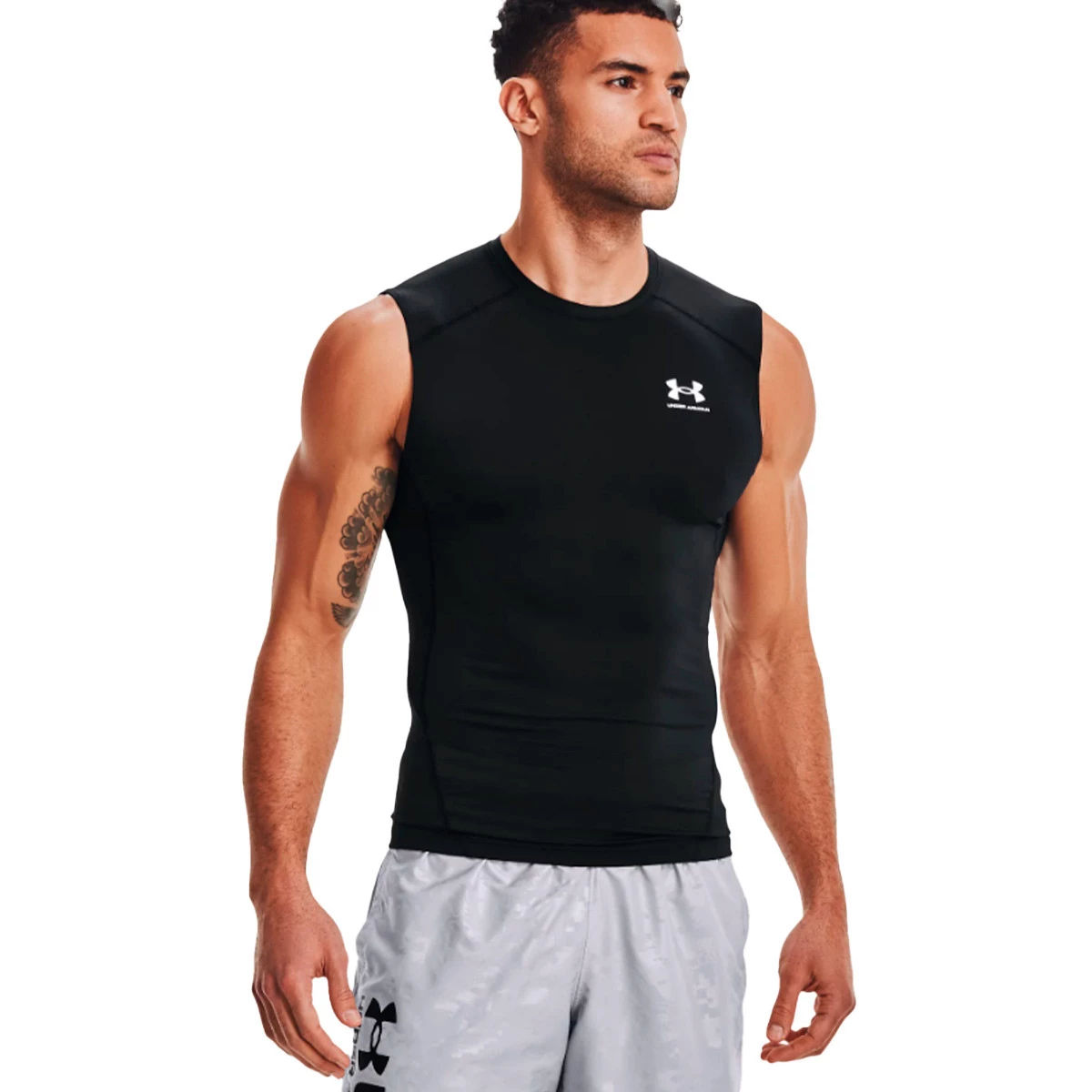 Under Armour - Koszulka HeatGear Compression, Hombre, Czarny, 3XL