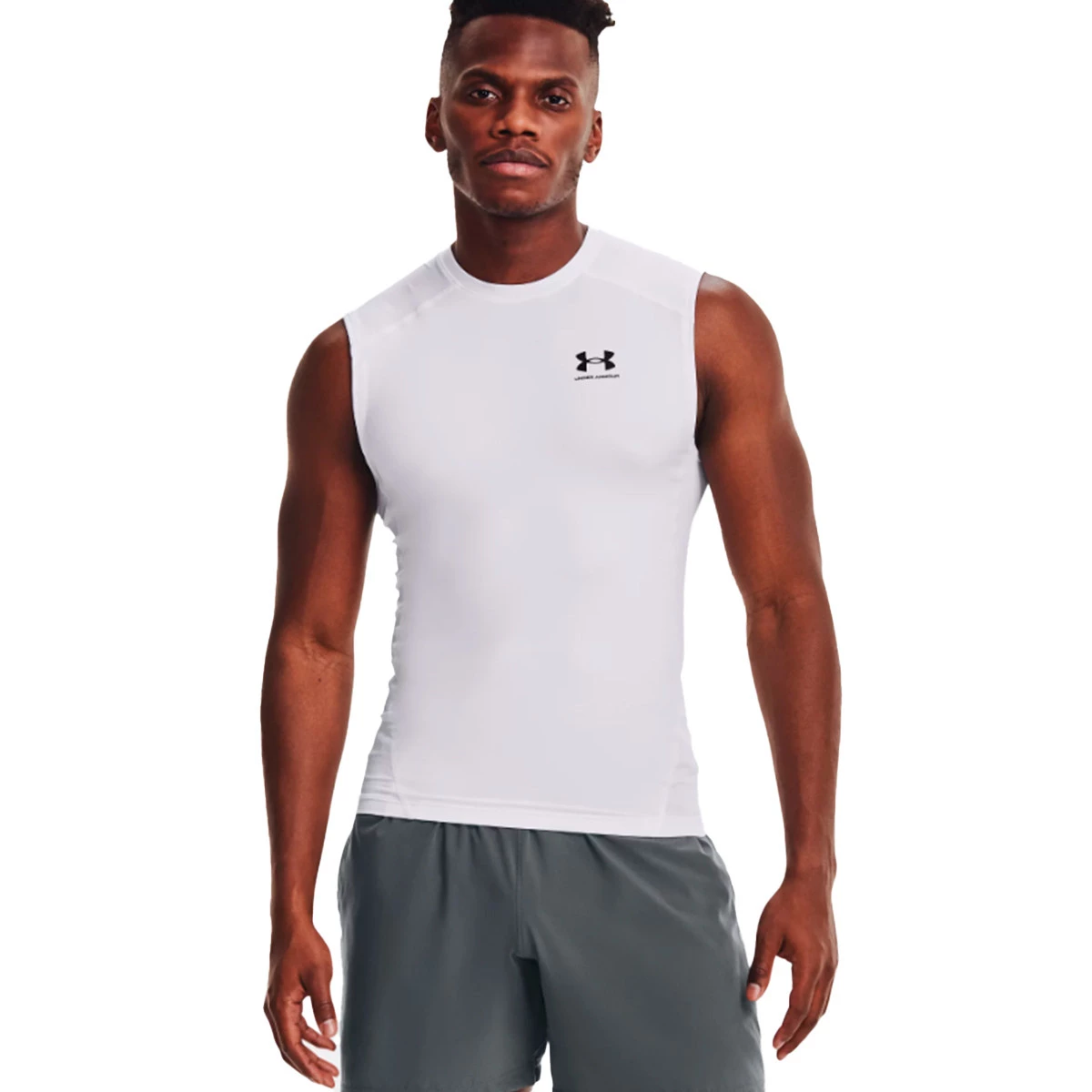 Under Armour - Koszulka HeatGear Compression, Hombre, Biały, 2XL