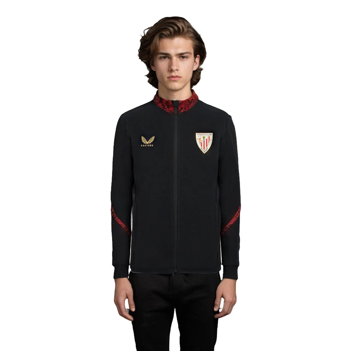 Castore - Kurtka AC Bilbao 2024-2025 przedmeczowe, Unisex, Kawior-Pomidor, M