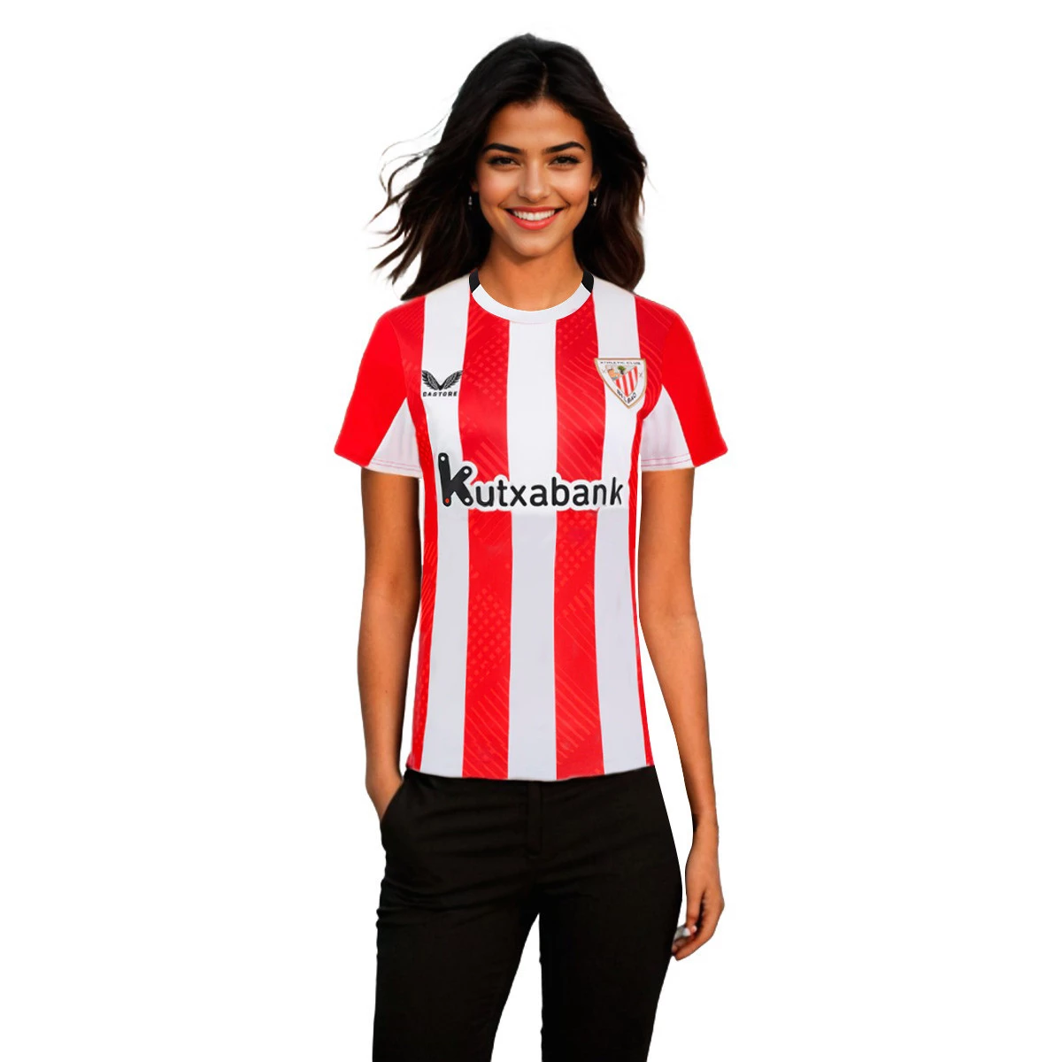 Castore - Koszulka Kobiety AC Bilbao 2024-2025 Strona główna, Mujer, Racing Red-Brilliant Biały, L