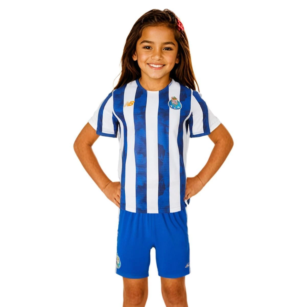 New Balance - Strój FC Porto 2024-2025 dla Kids w domu, Unisex, Niebiesko-biały, 1-2Y