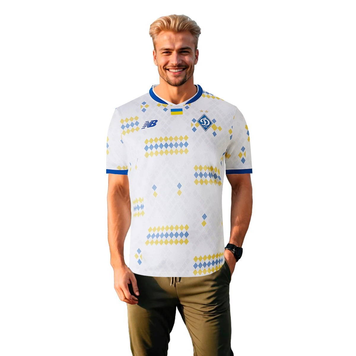 New Balance - Koszulka Dinamo Kiev Primera Equipación 2024-2025, Unisex, Niebiesko-biały, XL