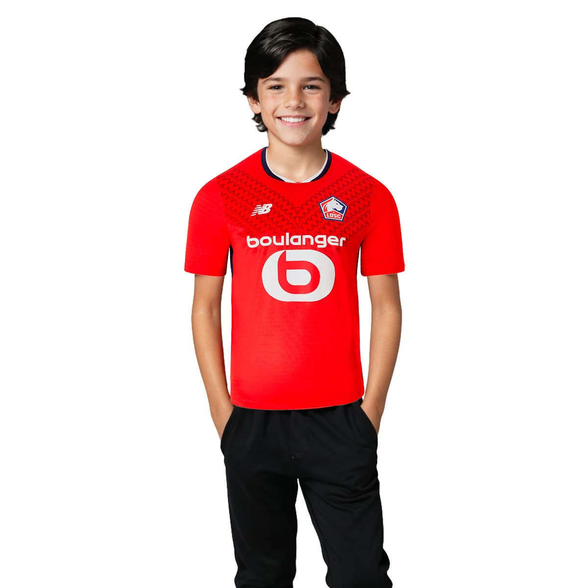 New Balance - Koszulka Lille Primera Equipación 2024-2025 Niño, Unisex, Niebiesko-biały, M
