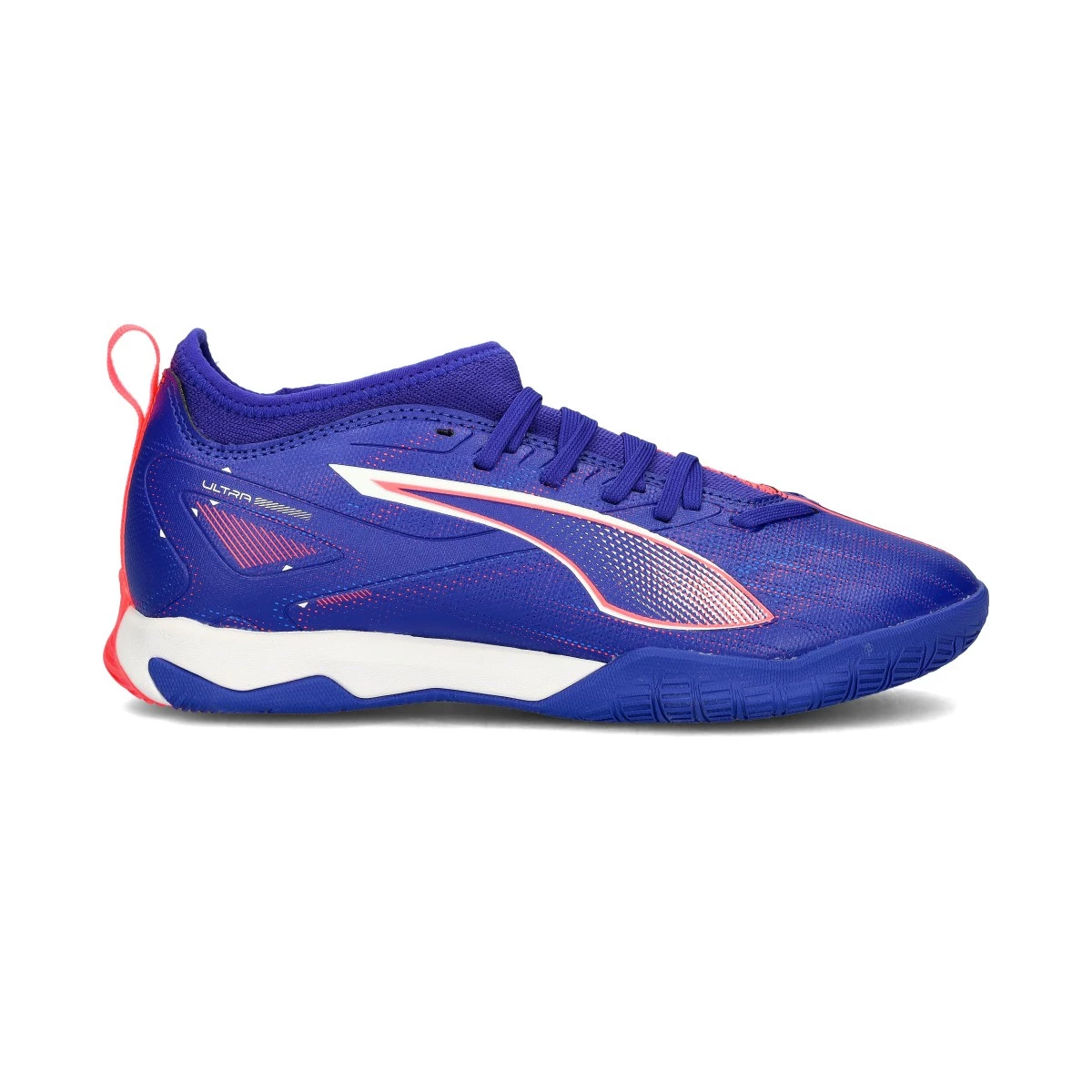 Puma - Buty do futsalu Kids Ultra 5 Match IT + Mid, Unisex, Lapis Lazuli-Biały-Sunset Glow, 4 UK