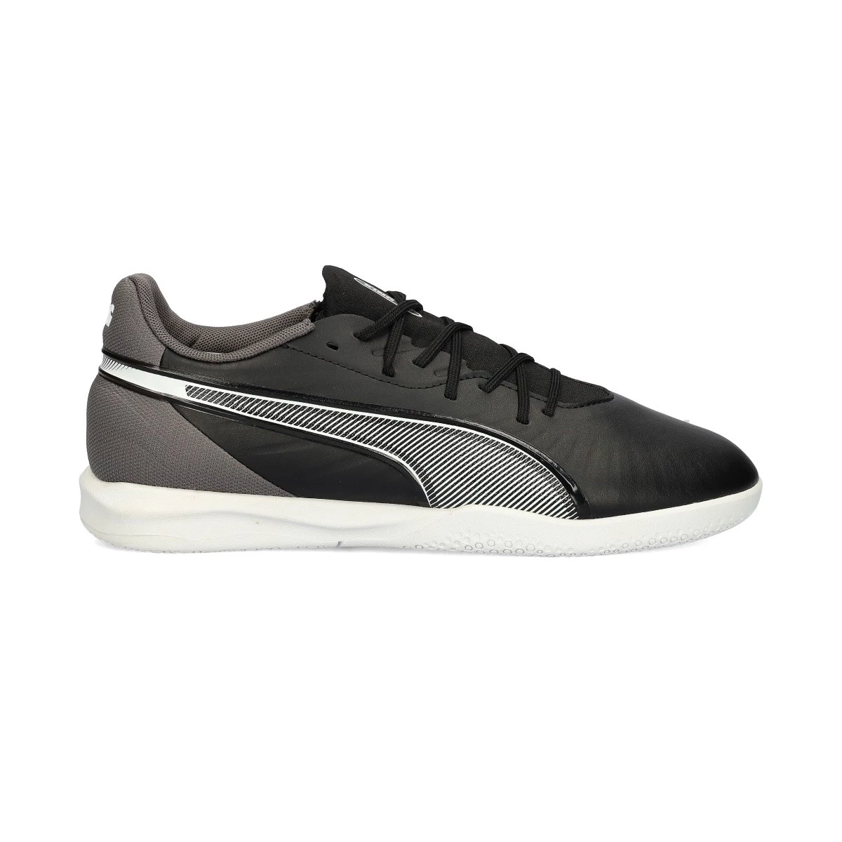 Puma - Buty do futsalu King Match IT dla Kids, Unisex, Czarno-Biały-Chłodny Ciemny Szary, 5 UK
