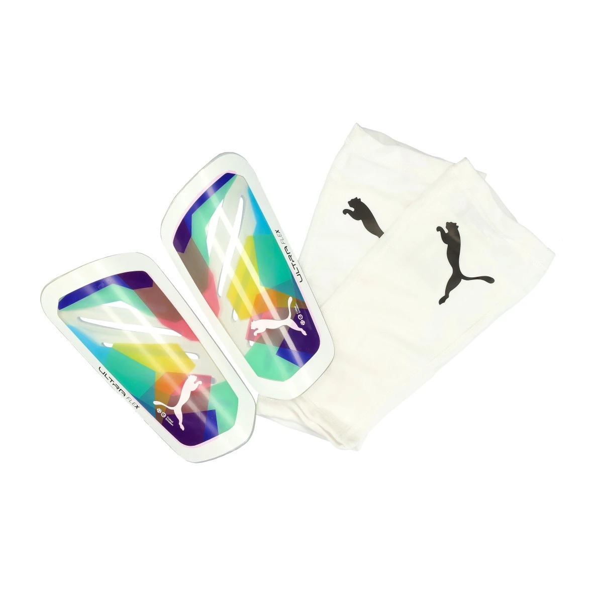 Puma - Nagolenniki Rękaw Ultra Flex Sleeve X Futbolemotion, Unisex, Puma Biały-Wielokolorowy, L