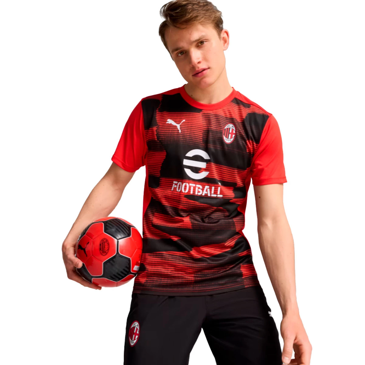 Puma - Koszulka AC Milan Pre-Match 2024-2025, Unisex, For Wszystkie Czas czerwono-czarny, 2XL
