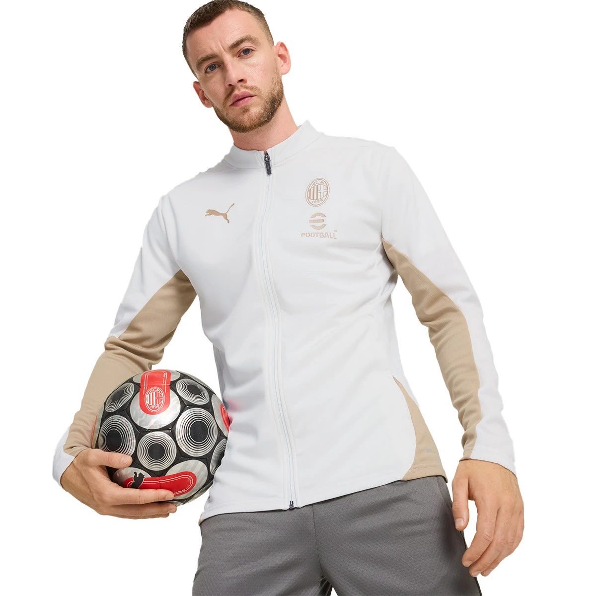 Puma - Kurtka AC Milan Training 2024-2025, Unisex, White-Matte Puma Gold, S