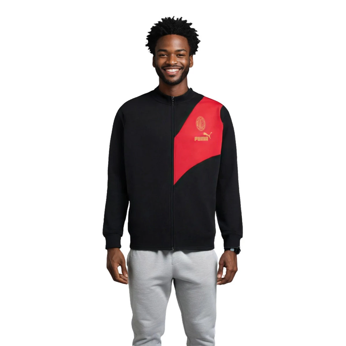 Puma - Kurtka AC Milan Fanswear 2024-2025, Unisex, Black-Club Czerwony, XS