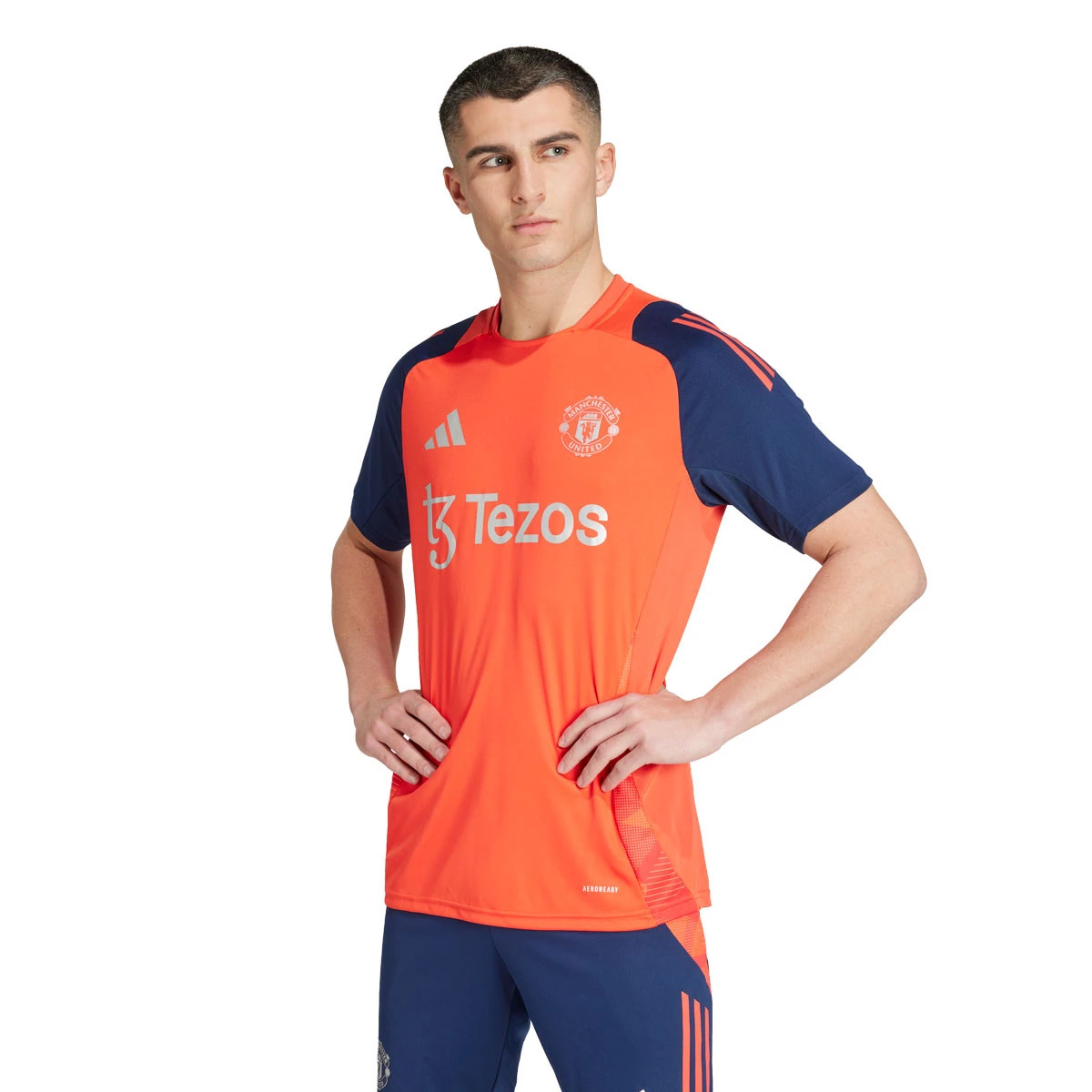 adidas - Koszulka Manchester United Training 2024-2025, Unisex, Bright Red-Night Indigo, L