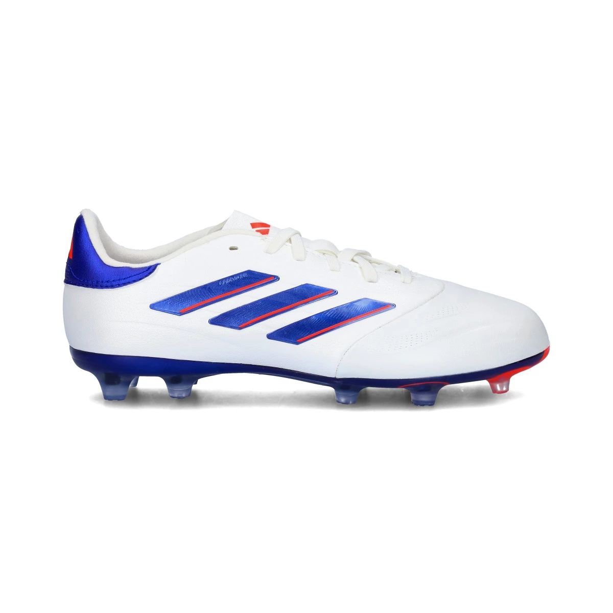 adidas - Buty piłkarskie Copa Pure 2 Elite FG dla Kids, Unisex, Biały-Lucid Niebieski-Solar Czerwony, 4 UK