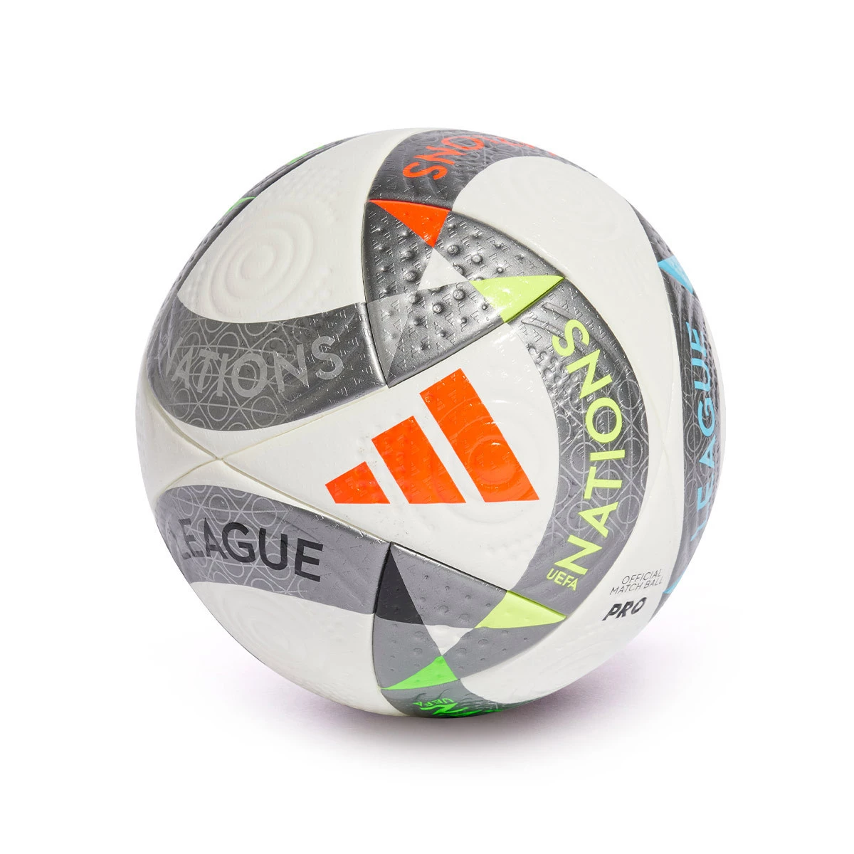 adidas - Piłka Oficjalna Liga Narodów UEFA 2024-2025 Pro, Unisex, white-iron met-silver met, 5