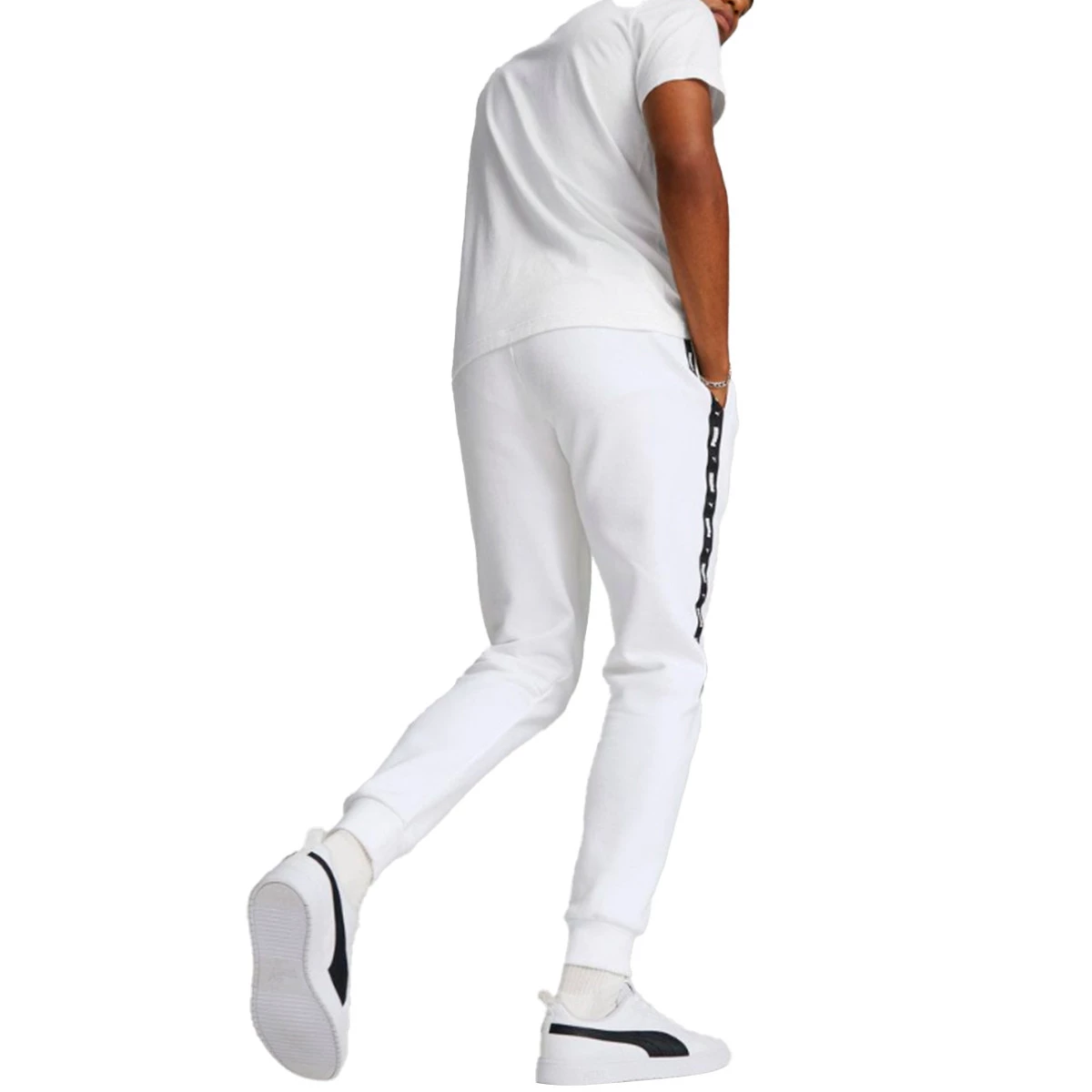 Puma - Długie spodnie Essentials + Taśma, Hombre, Biały, XL