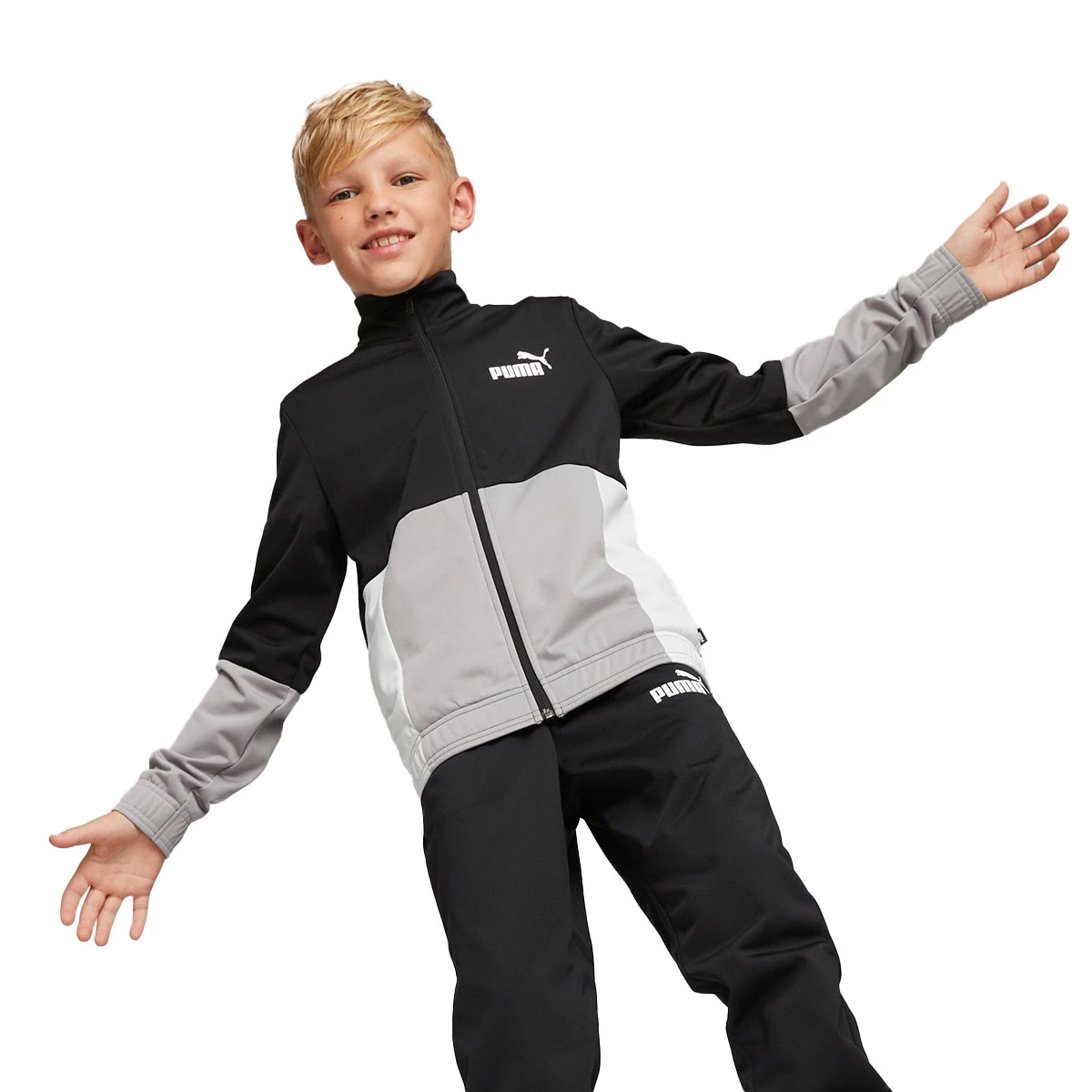 Puma - Dres Colorblock Niño, Unisex, Czarny, 152 cm