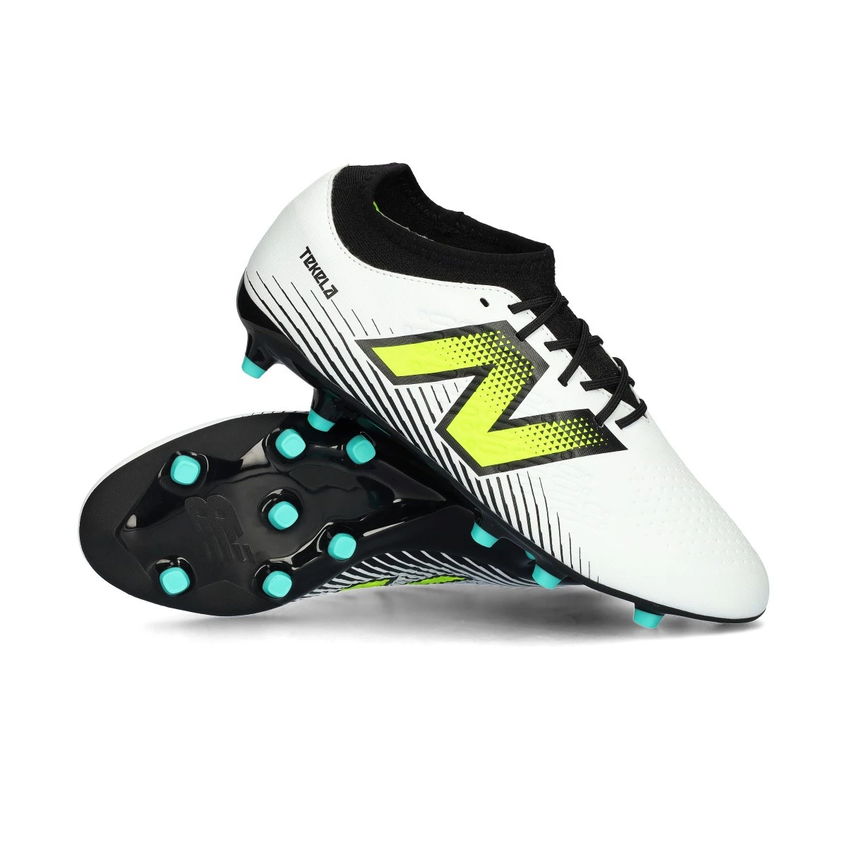 New Balance - Buty piłkarskie Tekela Magique FG V4+, Unisex, Biało-Złoty Met.- Biały, 8,5 USA